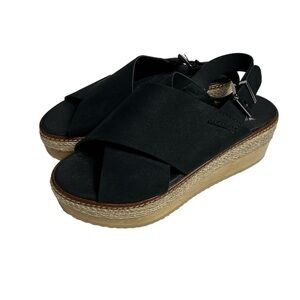 Novacas Vegan Willa Black Platform Sandals